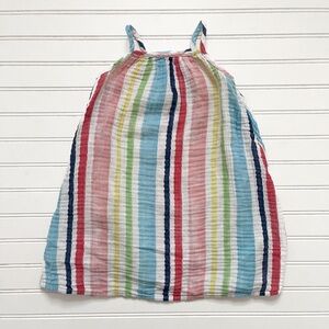 PRIMARY VGUC Rainbow Striped Muslin Dress